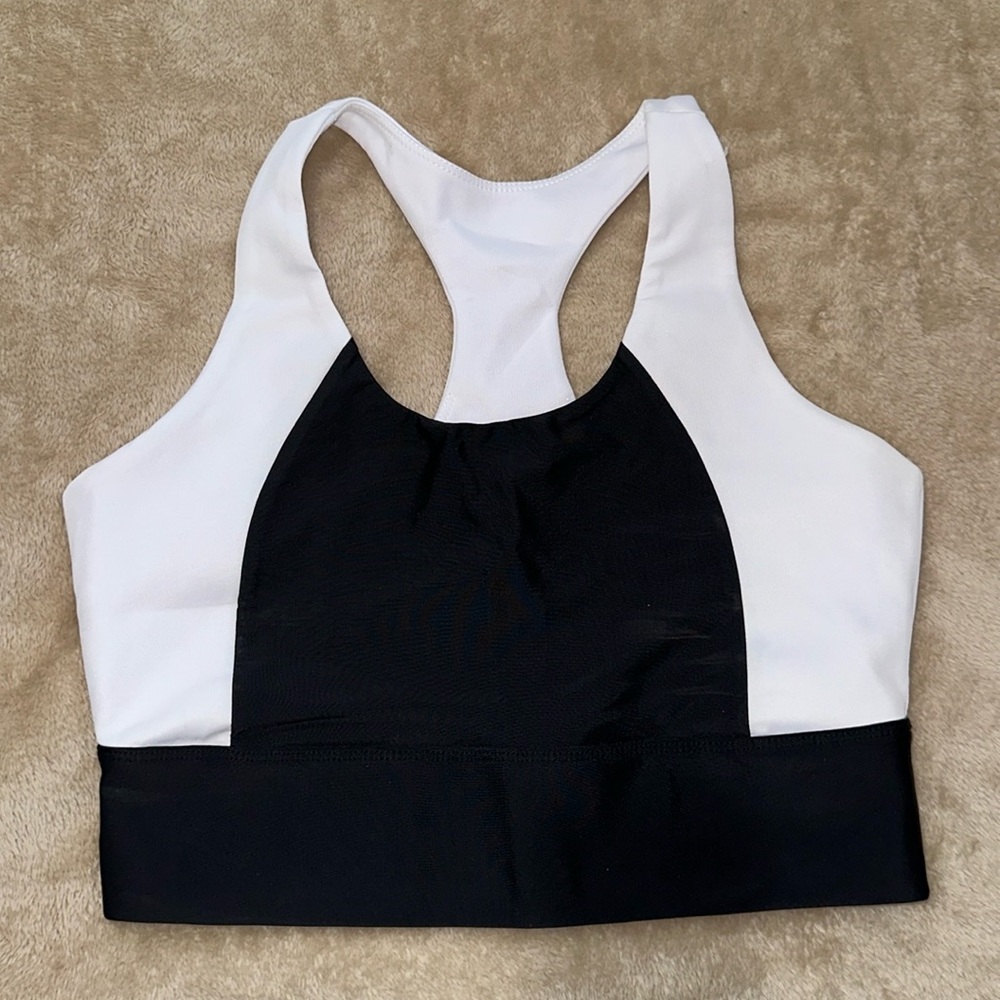 Fabletics Women's Black & White Sports Bra